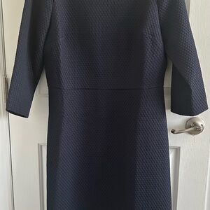 J. Crew Navy Textured Long Sleeve Dress